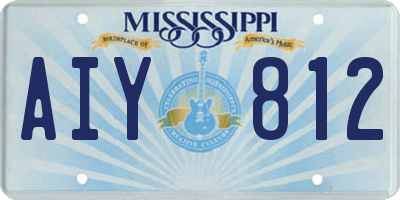 MS license plate AIY812
