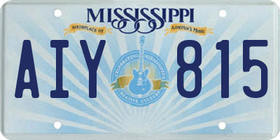 MS license plate AIY815