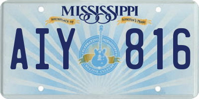 MS license plate AIY816