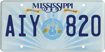 MS license plate AIY820