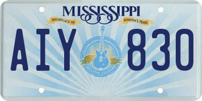 MS license plate AIY830