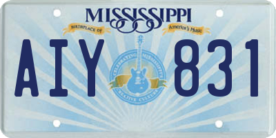 MS license plate AIY831