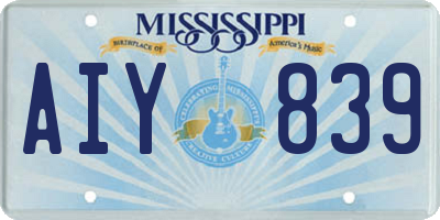 MS license plate AIY839