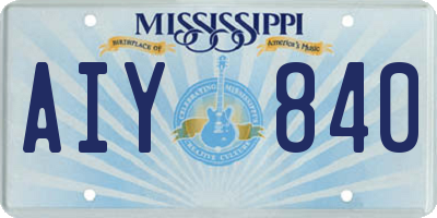 MS license plate AIY840