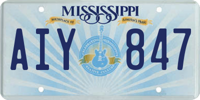 MS license plate AIY847