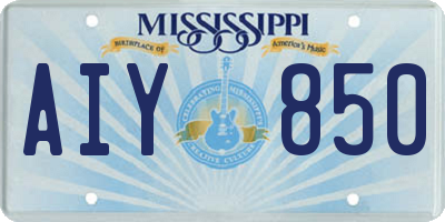 MS license plate AIY850