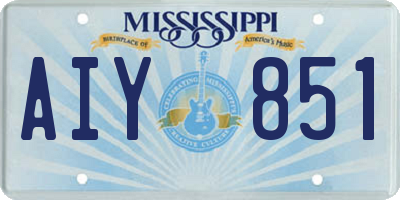 MS license plate AIY851
