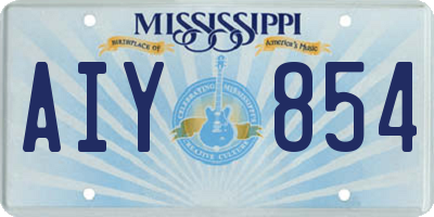 MS license plate AIY854