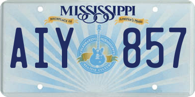MS license plate AIY857