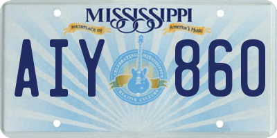 MS license plate AIY860