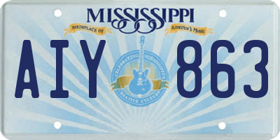 MS license plate AIY863