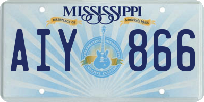 MS license plate AIY866