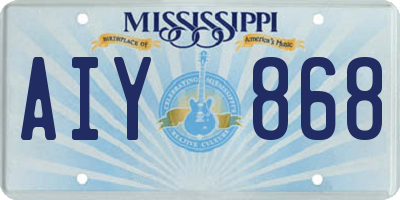 MS license plate AIY868