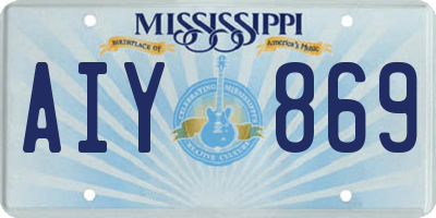 MS license plate AIY869