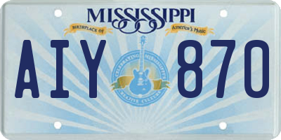 MS license plate AIY870