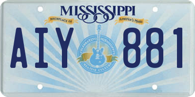 MS license plate AIY881