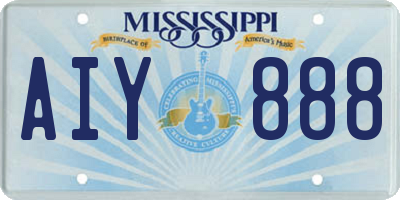MS license plate AIY888