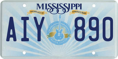 MS license plate AIY890
