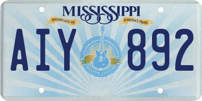 MS license plate AIY892