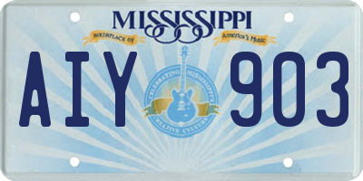 MS license plate AIY903