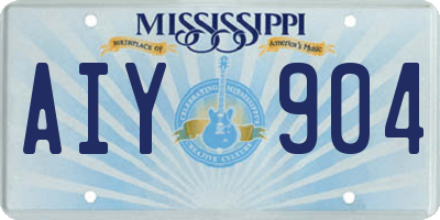 MS license plate AIY904