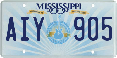 MS license plate AIY905