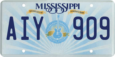 MS license plate AIY909