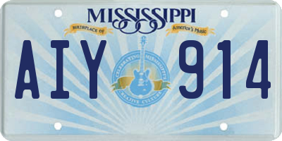 MS license plate AIY914