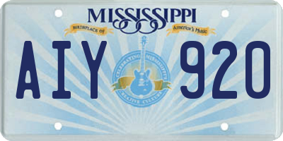 MS license plate AIY920