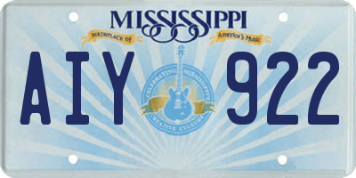 MS license plate AIY922