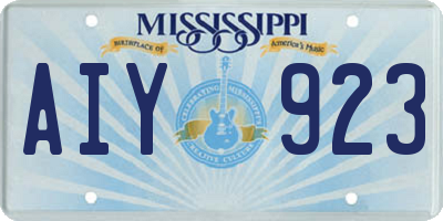 MS license plate AIY923