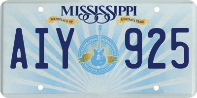MS license plate AIY925