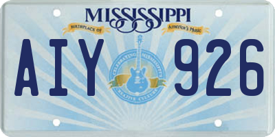 MS license plate AIY926