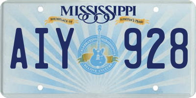 MS license plate AIY928