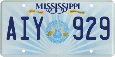 MS license plate AIY929