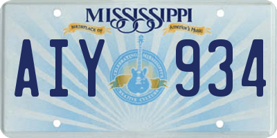 MS license plate AIY934