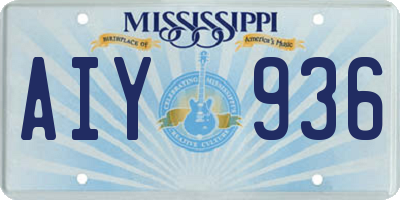 MS license plate AIY936