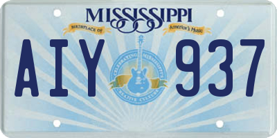 MS license plate AIY937