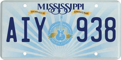 MS license plate AIY938