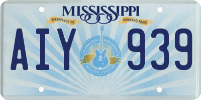 MS license plate AIY939