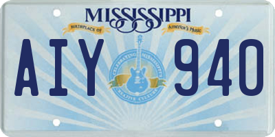MS license plate AIY940