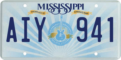 MS license plate AIY941
