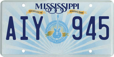MS license plate AIY945