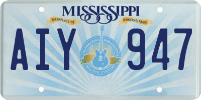 MS license plate AIY947