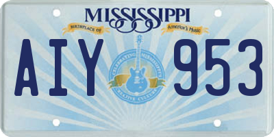 MS license plate AIY953