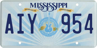 MS license plate AIY954
