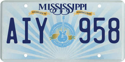 MS license plate AIY958