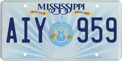 MS license plate AIY959