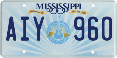 MS license plate AIY960