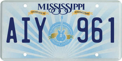 MS license plate AIY961